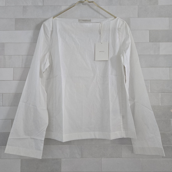NWT Faithfull Aleza Top Blouse White 100% Cotton Flare Long Sleeve NEW Size Med - Picture 2 of 9